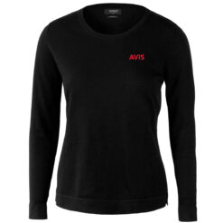 Stickad pullover dam, svart AVIS